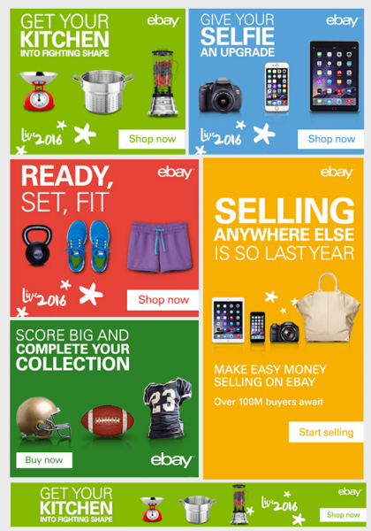 banner con contraste de ejemplo Ebay 