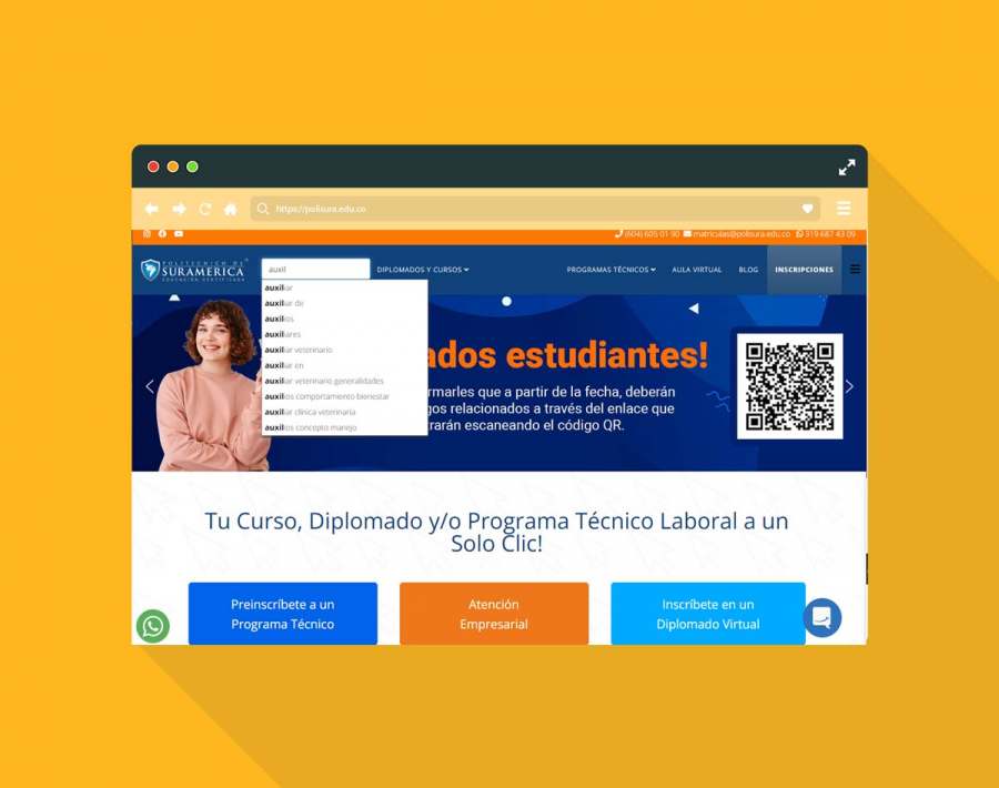 Menú responsive para website Joomla y landing de exploración de cursos