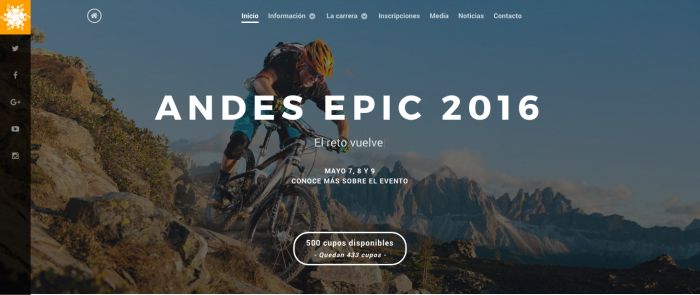 Landing page Andes EPIC